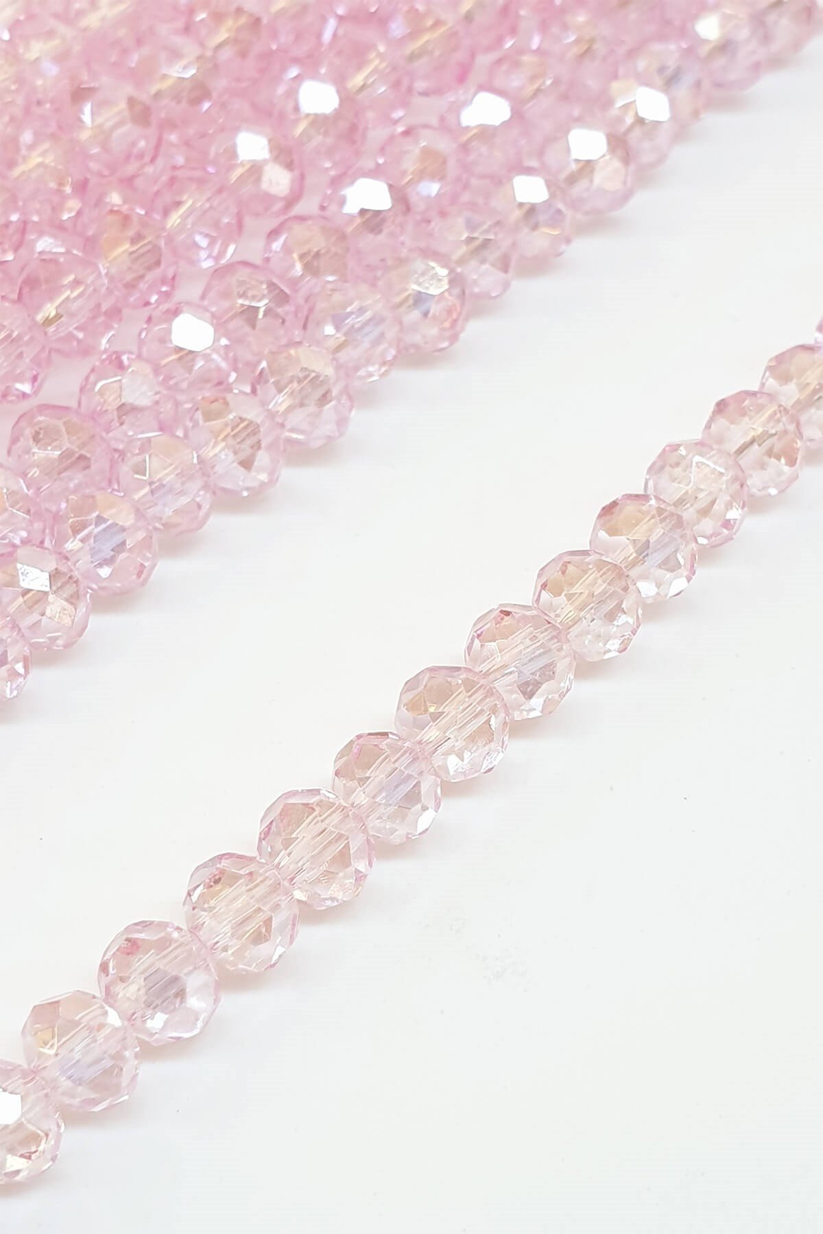 Açık Pudra Kristal Boncuk 6 Mm