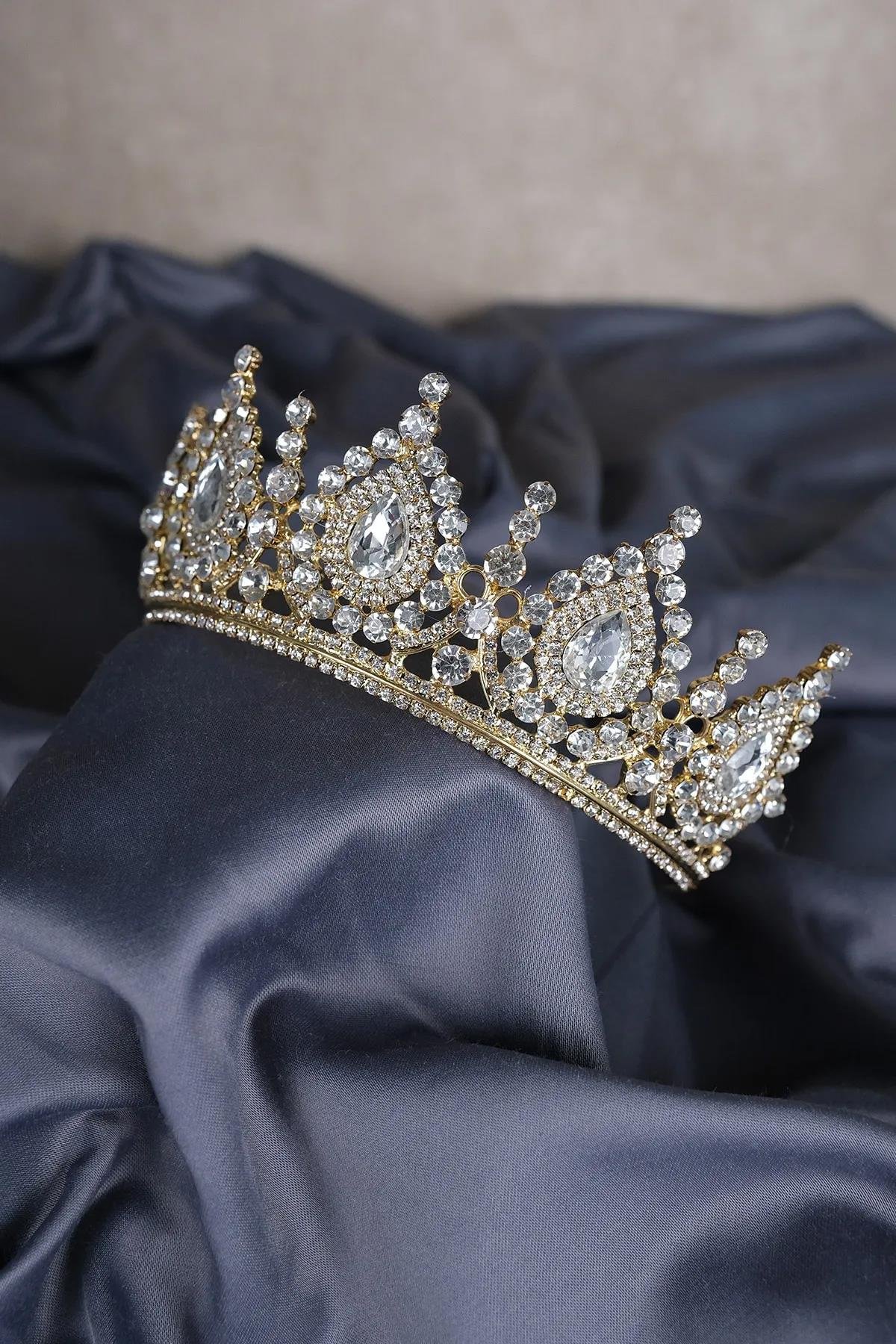 Ahu Damla Kristal Taşlı Gelin Kına Tacı