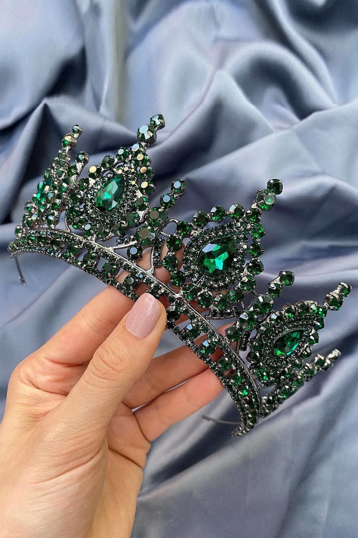 Ahu Damla Kristal Taşlı Gelin Kına Tacı