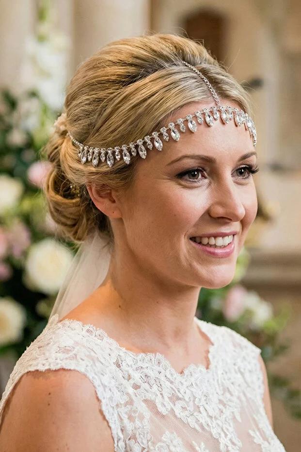 Alınlık Taşlı Zincir Gelin Baştacı Saç Bandı Özel Gün Aksesuarı