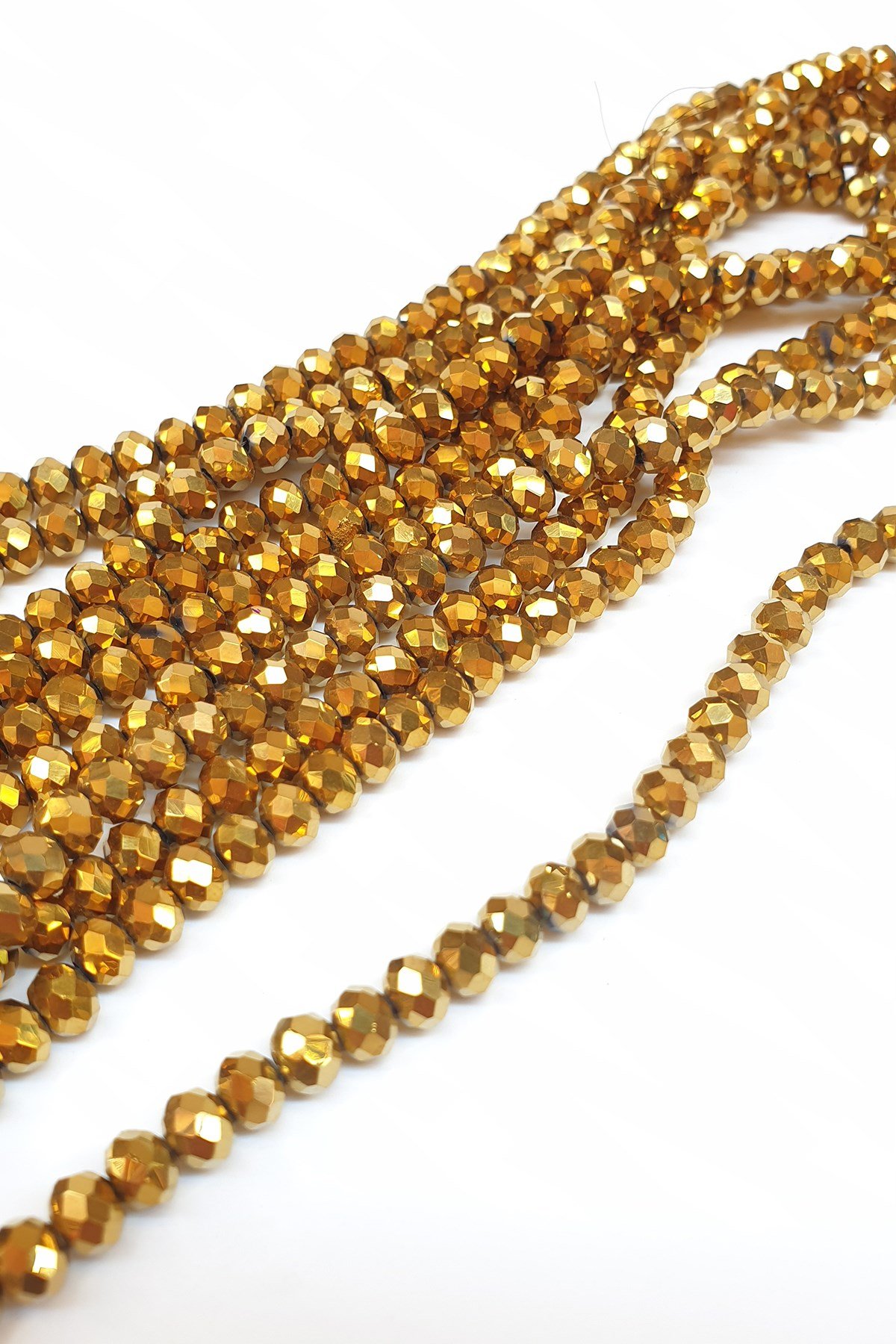 Altın Rengi Kaplama Kristal Boncuk 6 Mm | Hayalperest