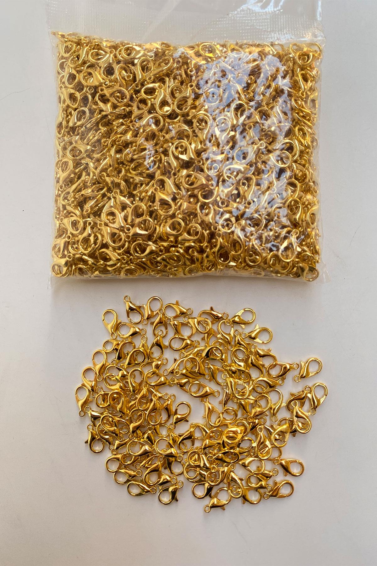 Altın Sarısı Kolye Ve Bileklik Papagan Klipsi 1000 Adet