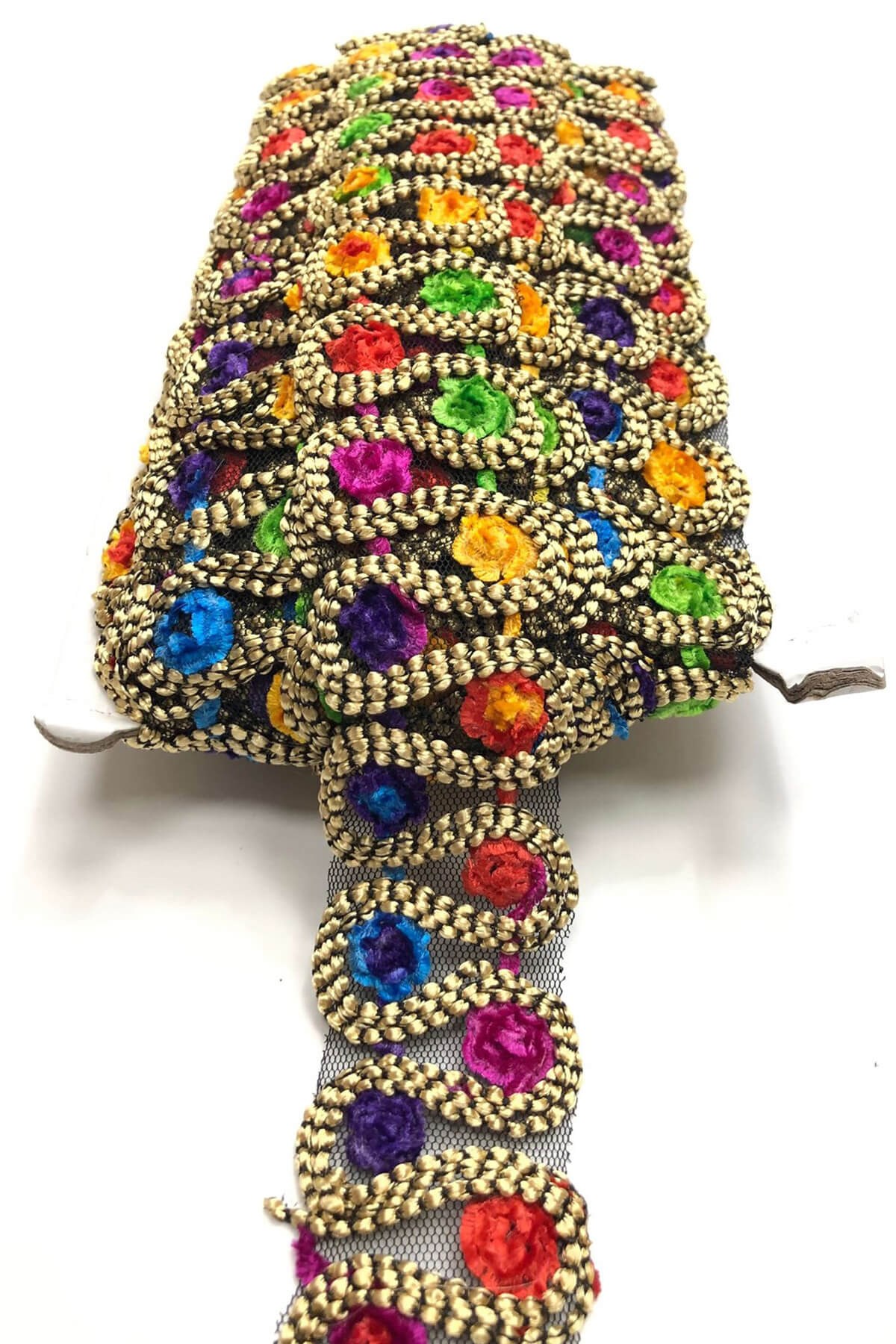 Antik Desenli Renkli Şerit 3-4 cm