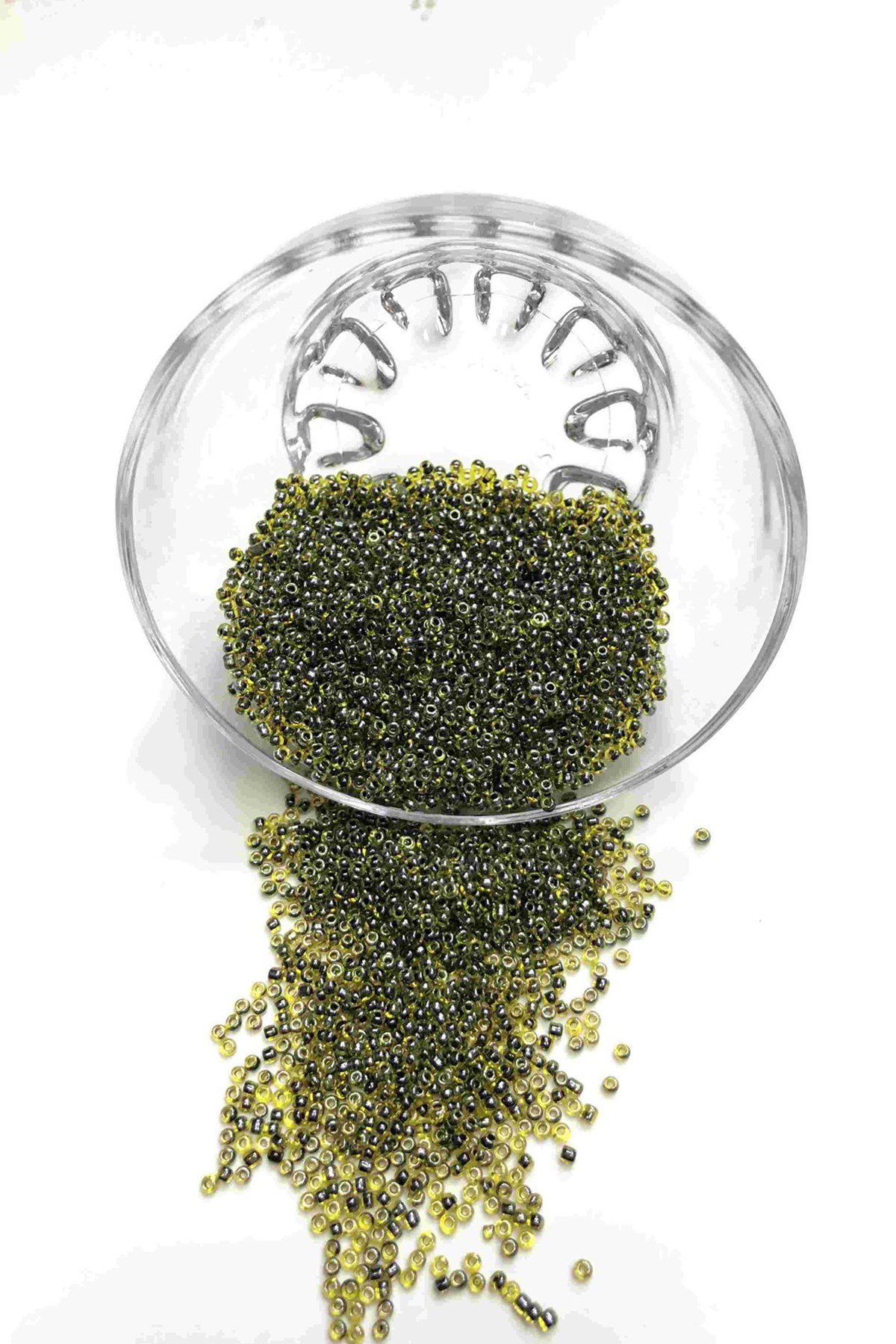 Antik Yeşil Kum Boncuk 2 mm 50 gr