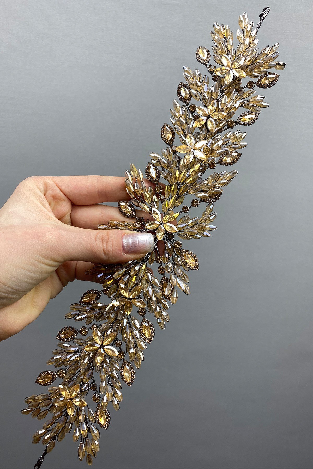 Arden Boncuklu Gelin Tacı Saç Bandı Aksesuar