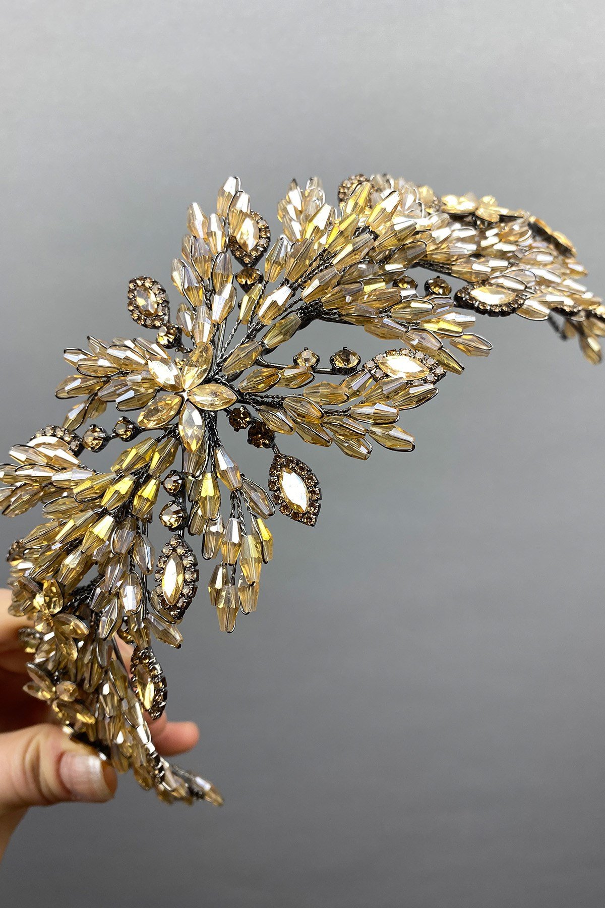 Arden Boncuklu Gelin Tacı Saç Bandı Aksesuar