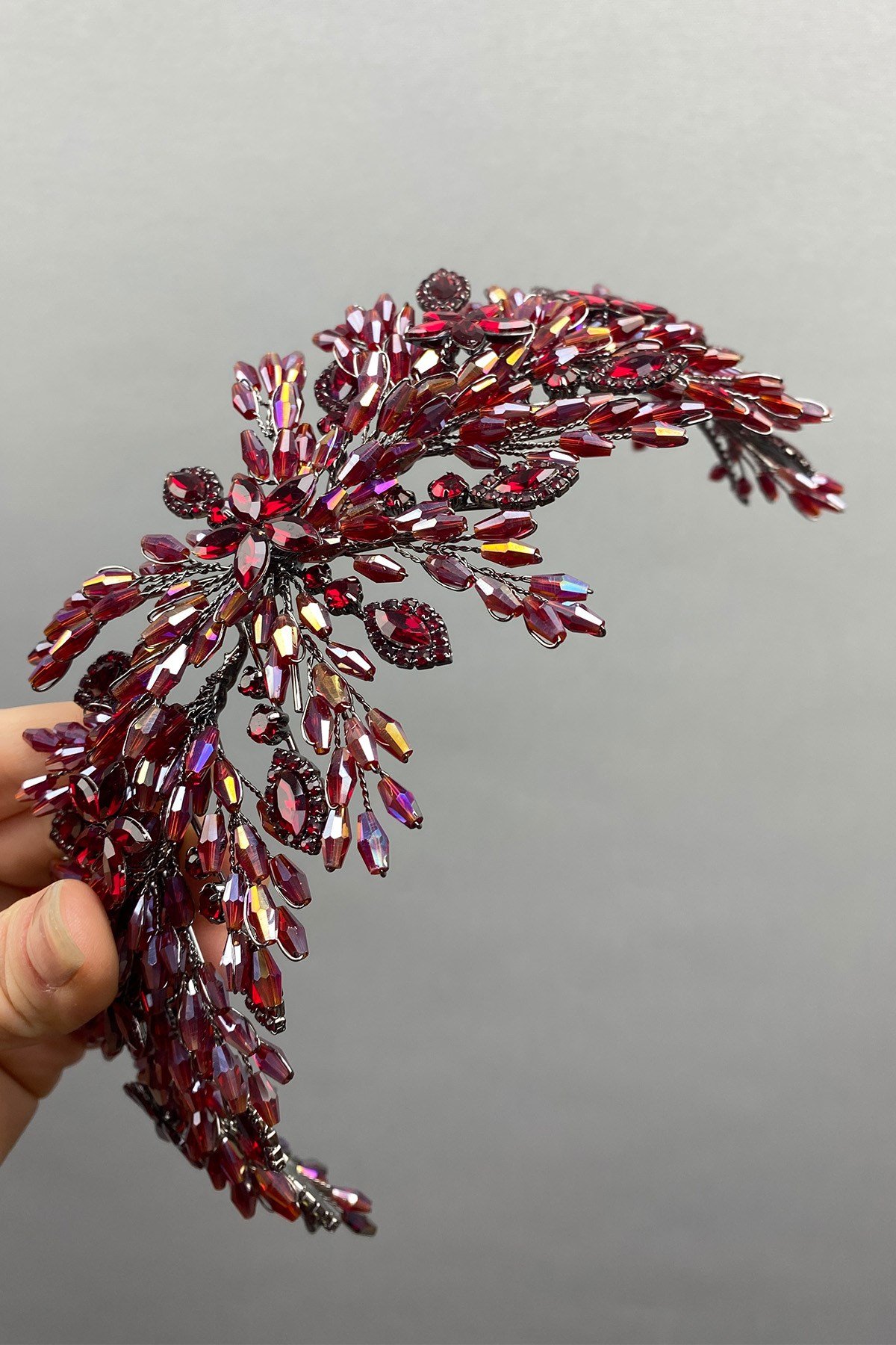 Arden Boncuklu Gelin Tacı Saç Bandı Aksesuar