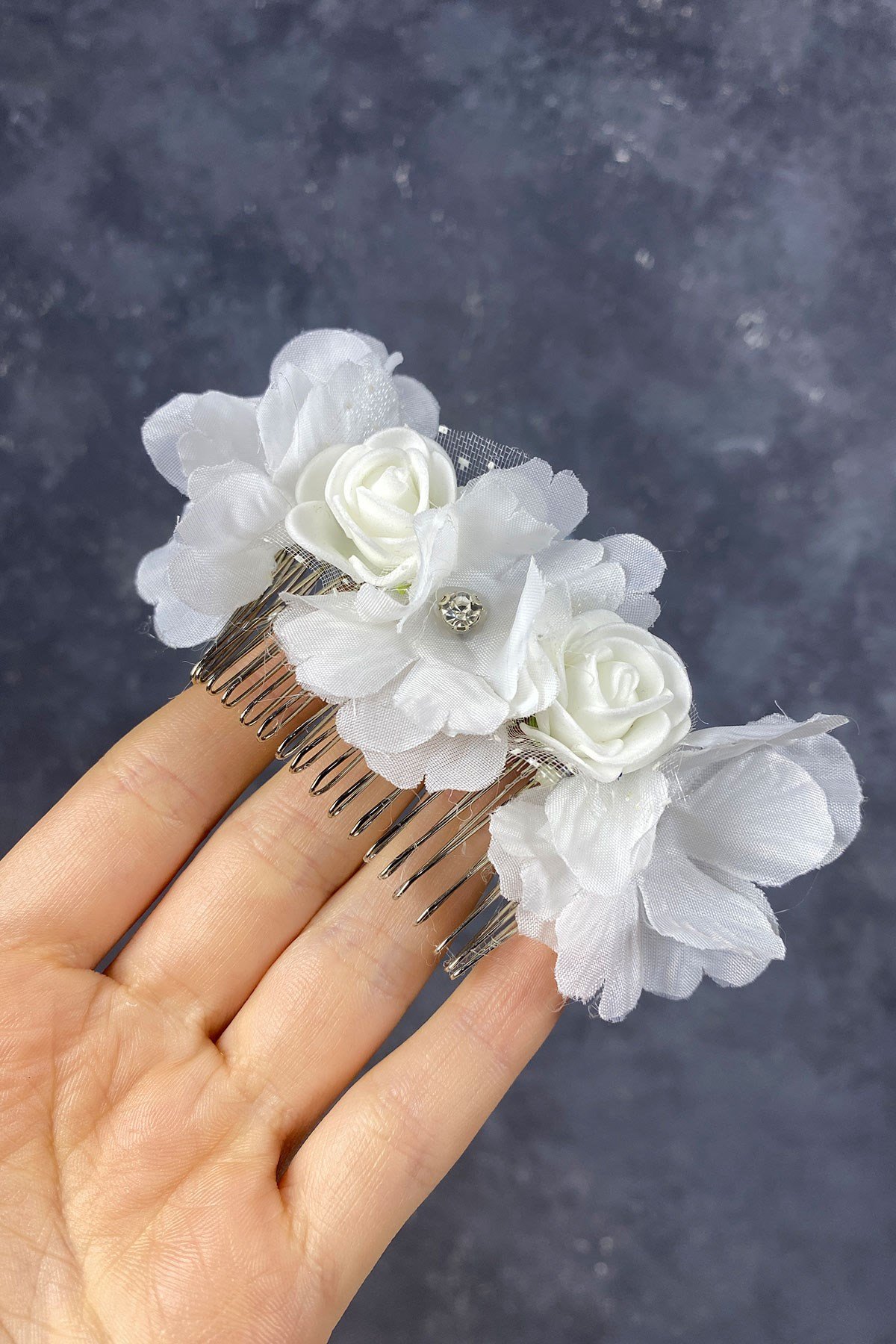 Bahar Dalı Çiçekli Tasarım Gelin Saç Tokası