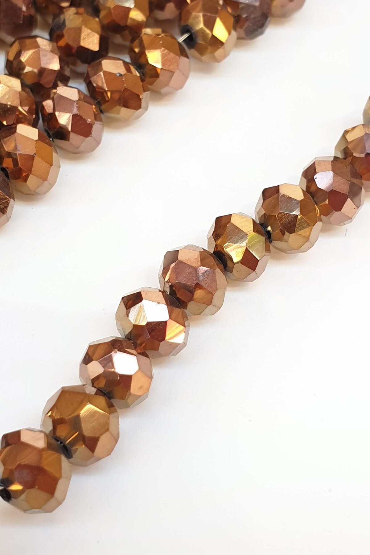 Bakır Rengi Kaplama Kristal Boncuk 8 mm