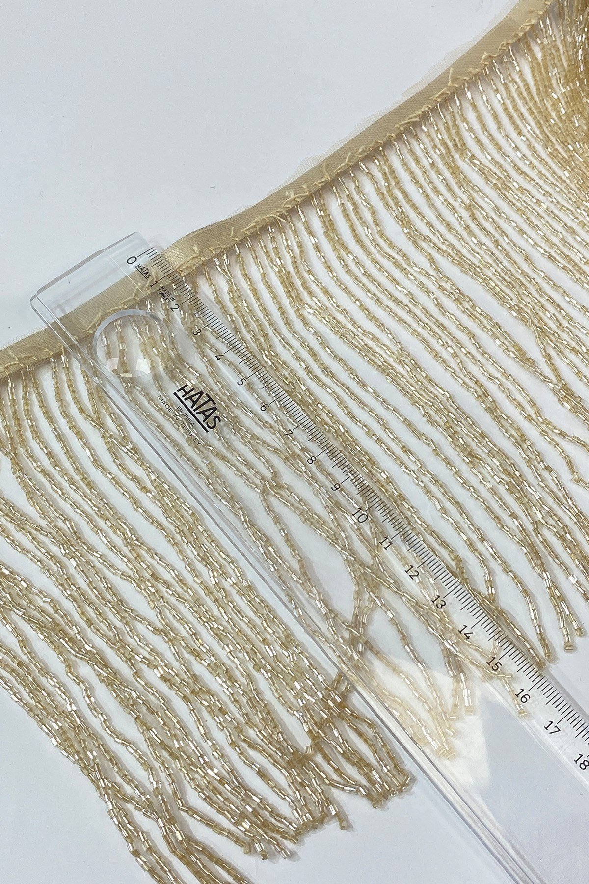 Bal Rengi Boncuklu 15 cm Saçak Püskül