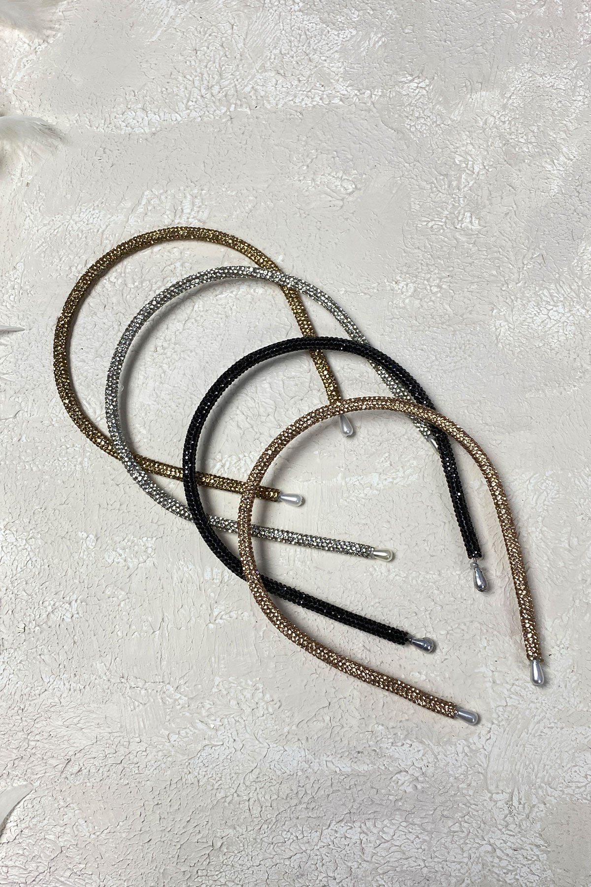 Bal Rengi Full Taşlı Taç Saç Aksesuarı