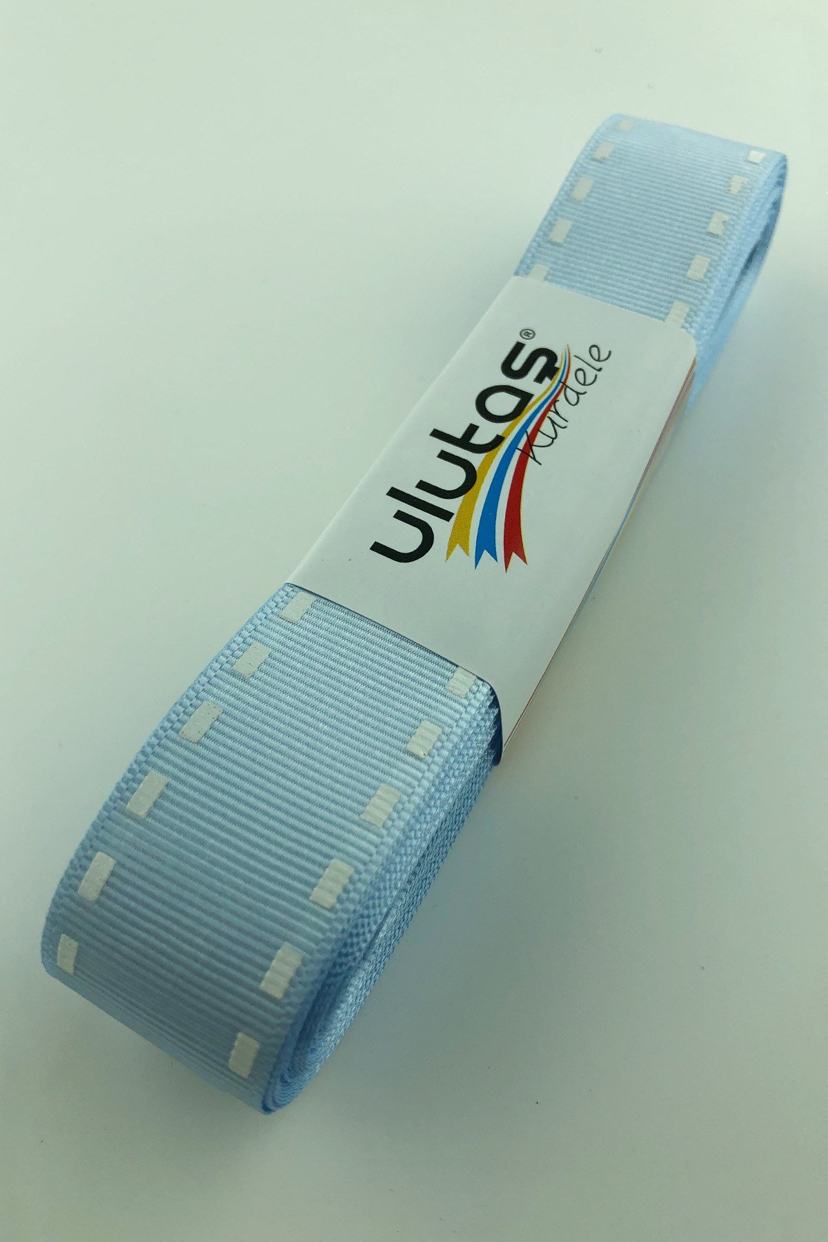 Bebe Mavi Şerit Baskılı Grogren Kurdele 2,5 cm