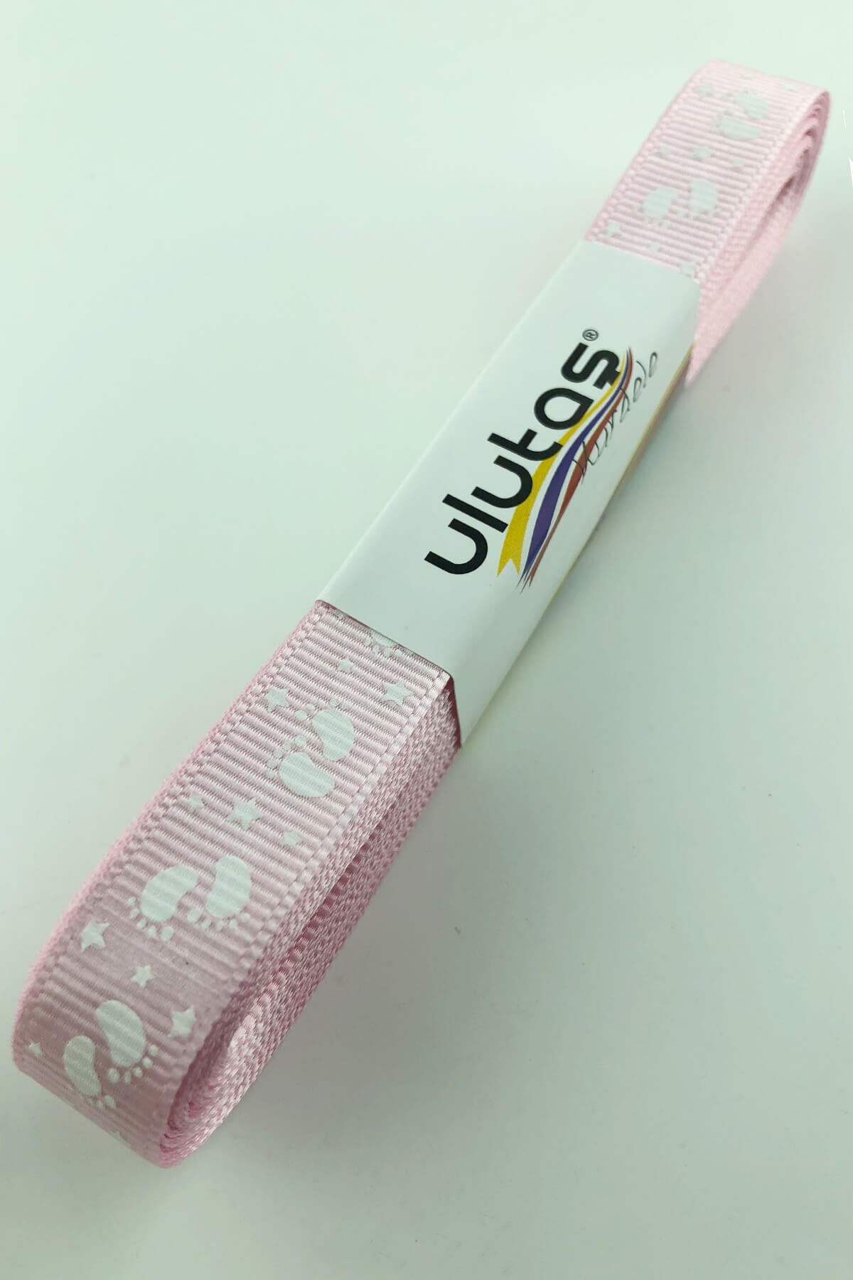 Bebek Ayağı Figür Baskılı Grogren Kurdele