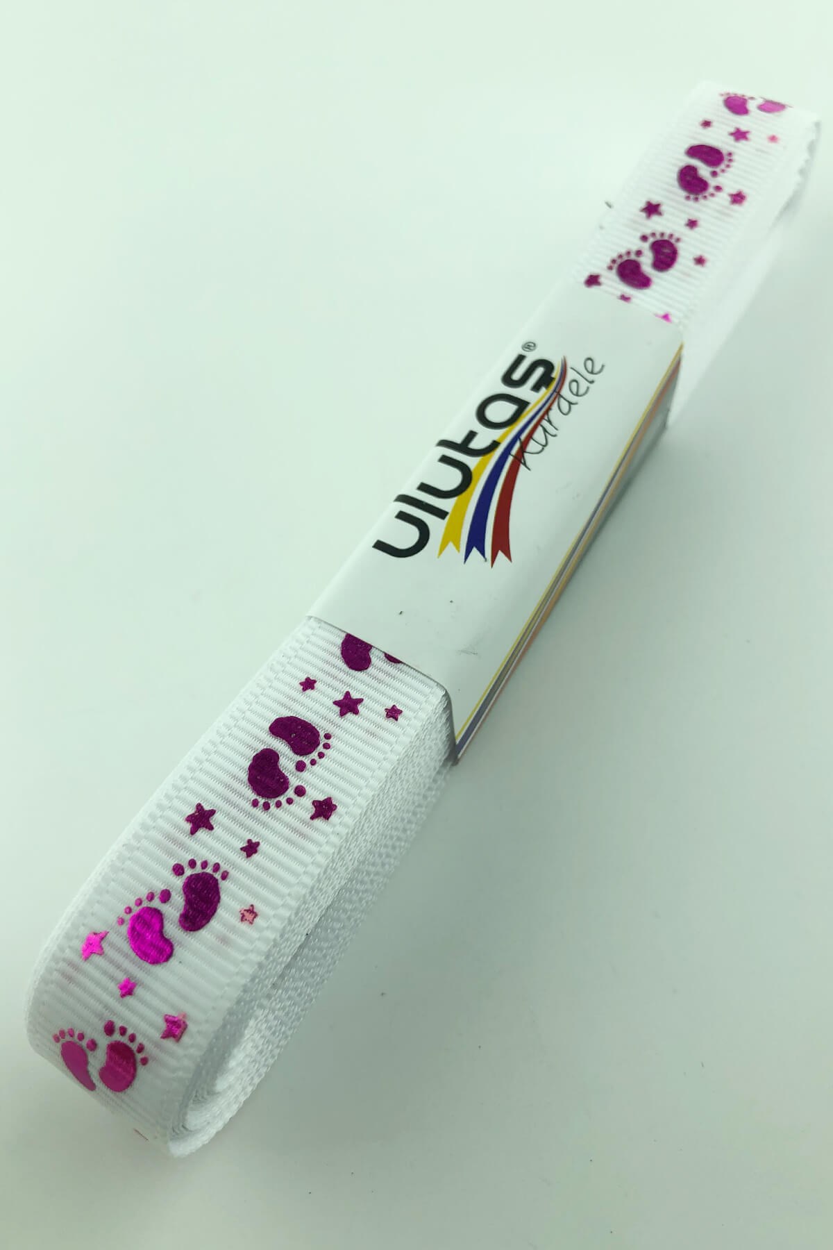 Bebek Ayağı Figür Baskılı Grogren Kurdele