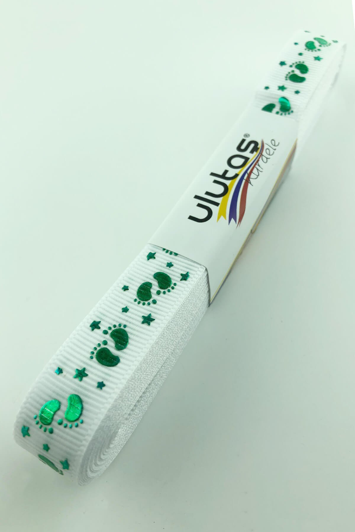 Bebek Ayağı Figür Baskılı Grogren Kurdele