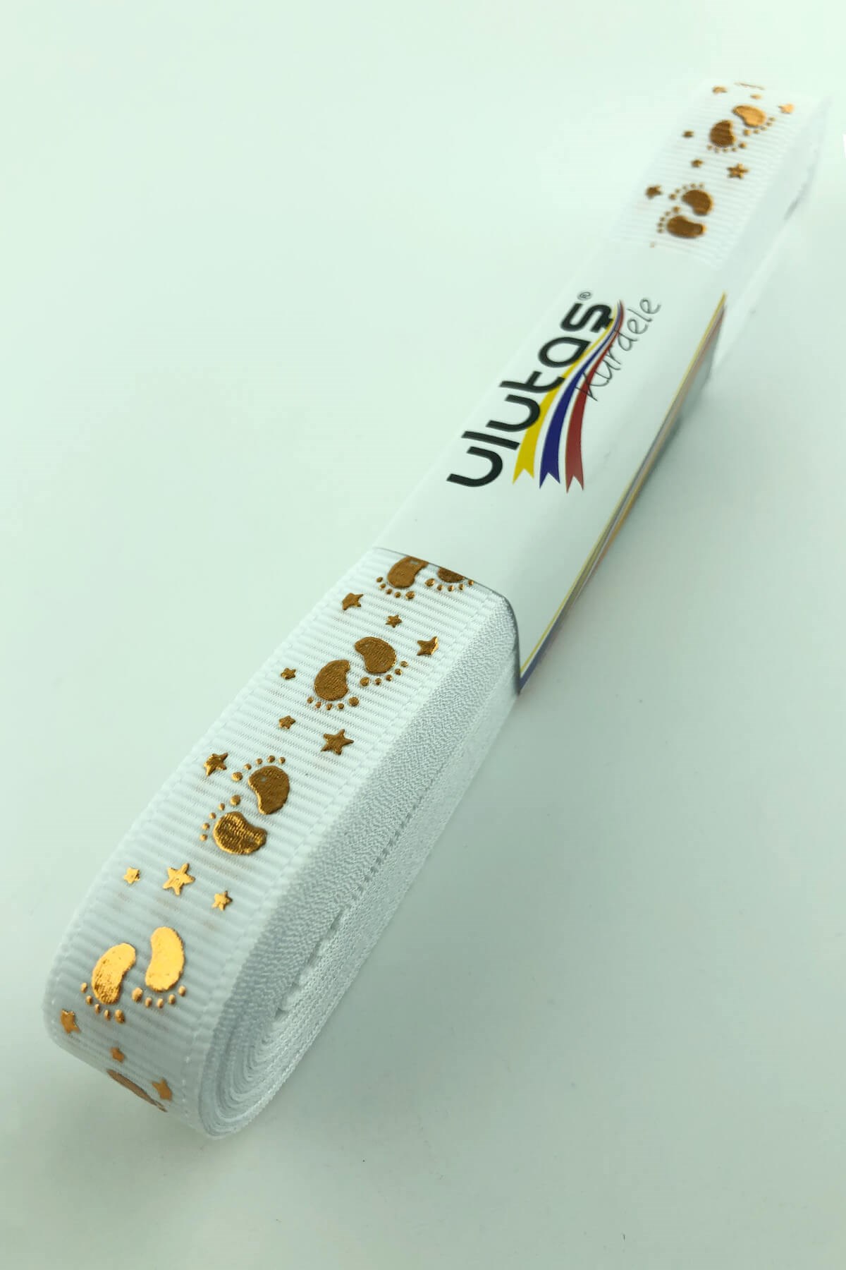 Bebek Ayağı Figür Baskılı Grogren Kurdele