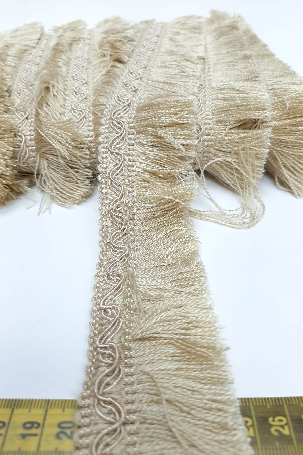 Bej Rengi İp Püskül Saçak Şerit 5 cm