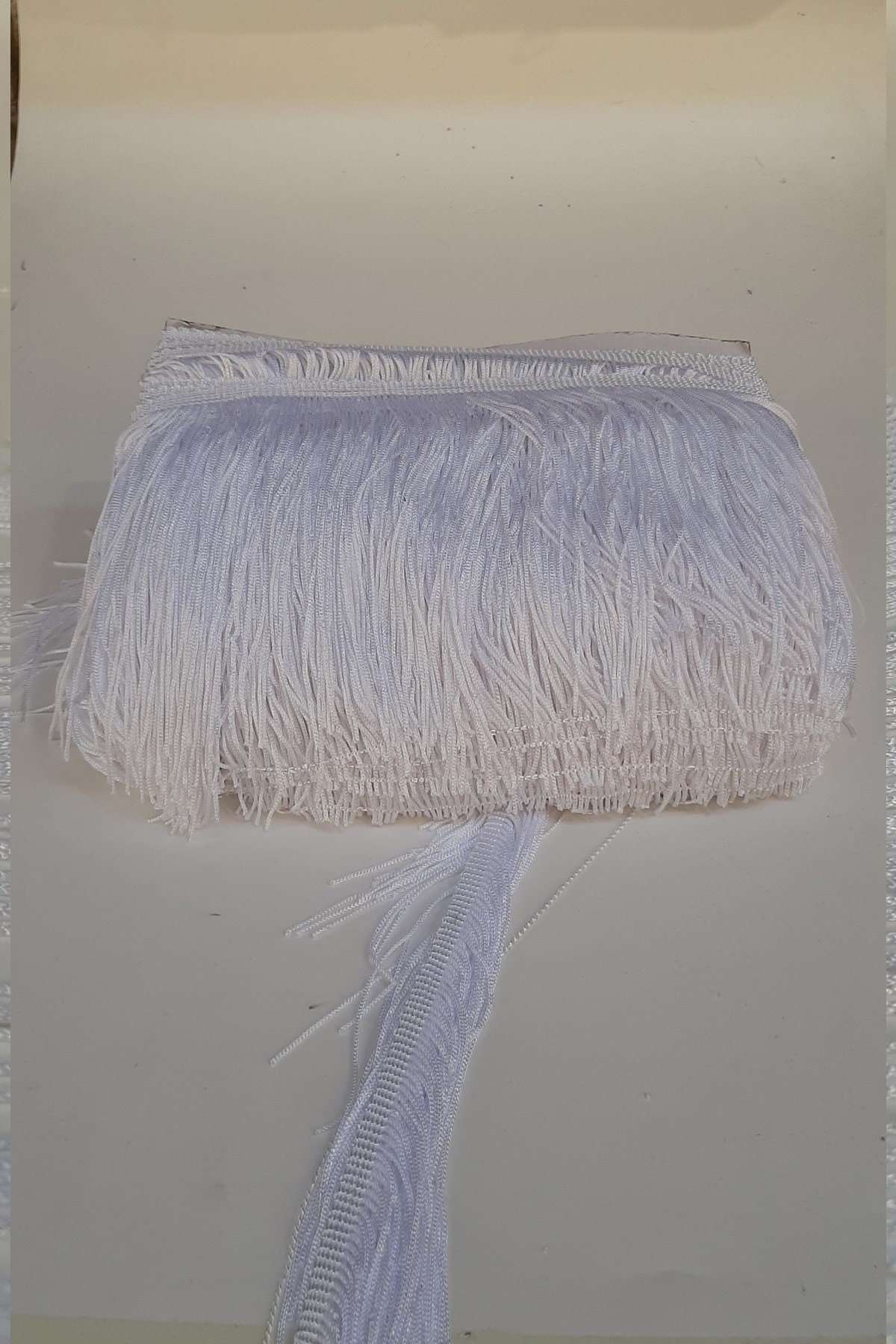 Beyaz 15 Cm Saçak Şerit Püskül