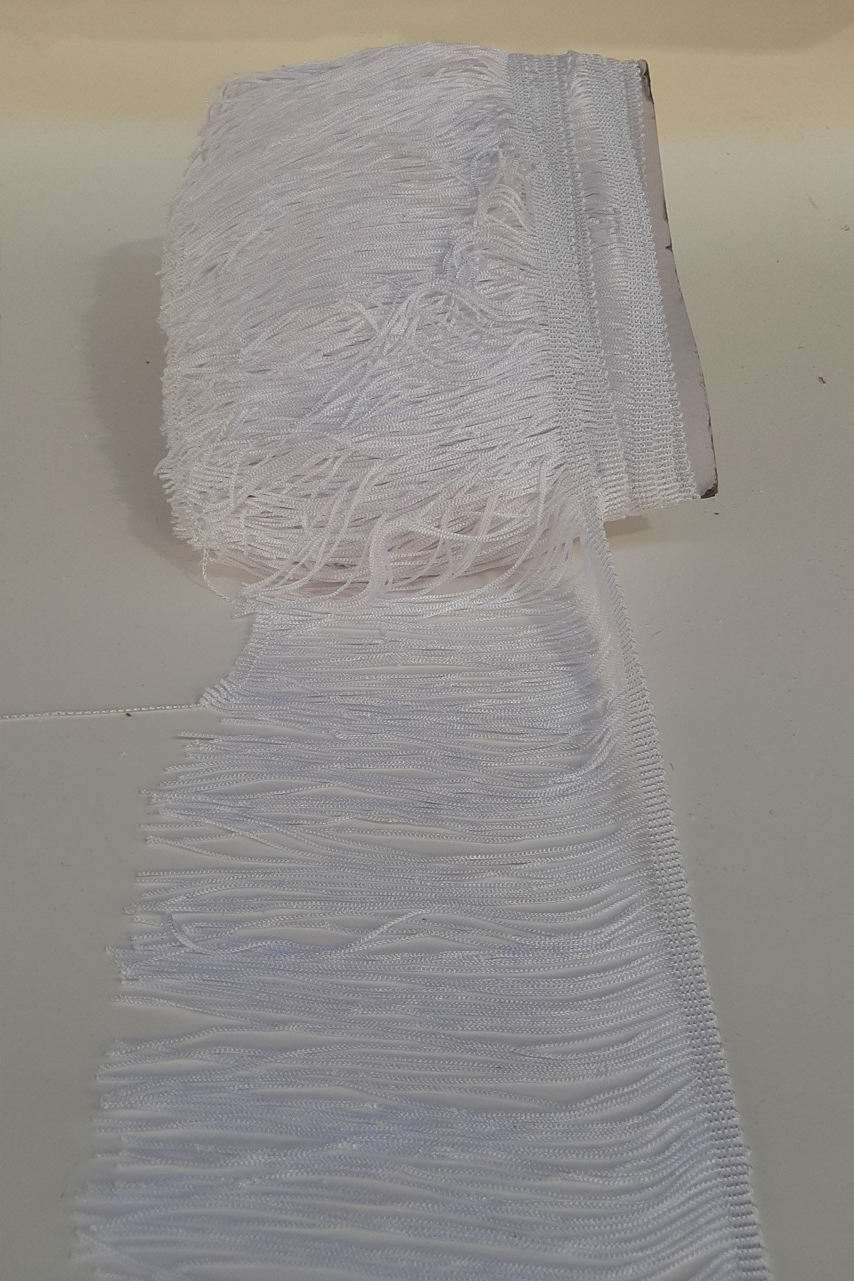 Beyaz 15 Cm Saçak Şerit Püskül