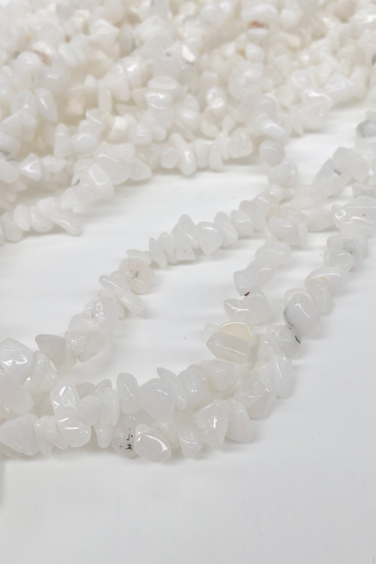 Beyaz Çakıl Taşı Boncuk