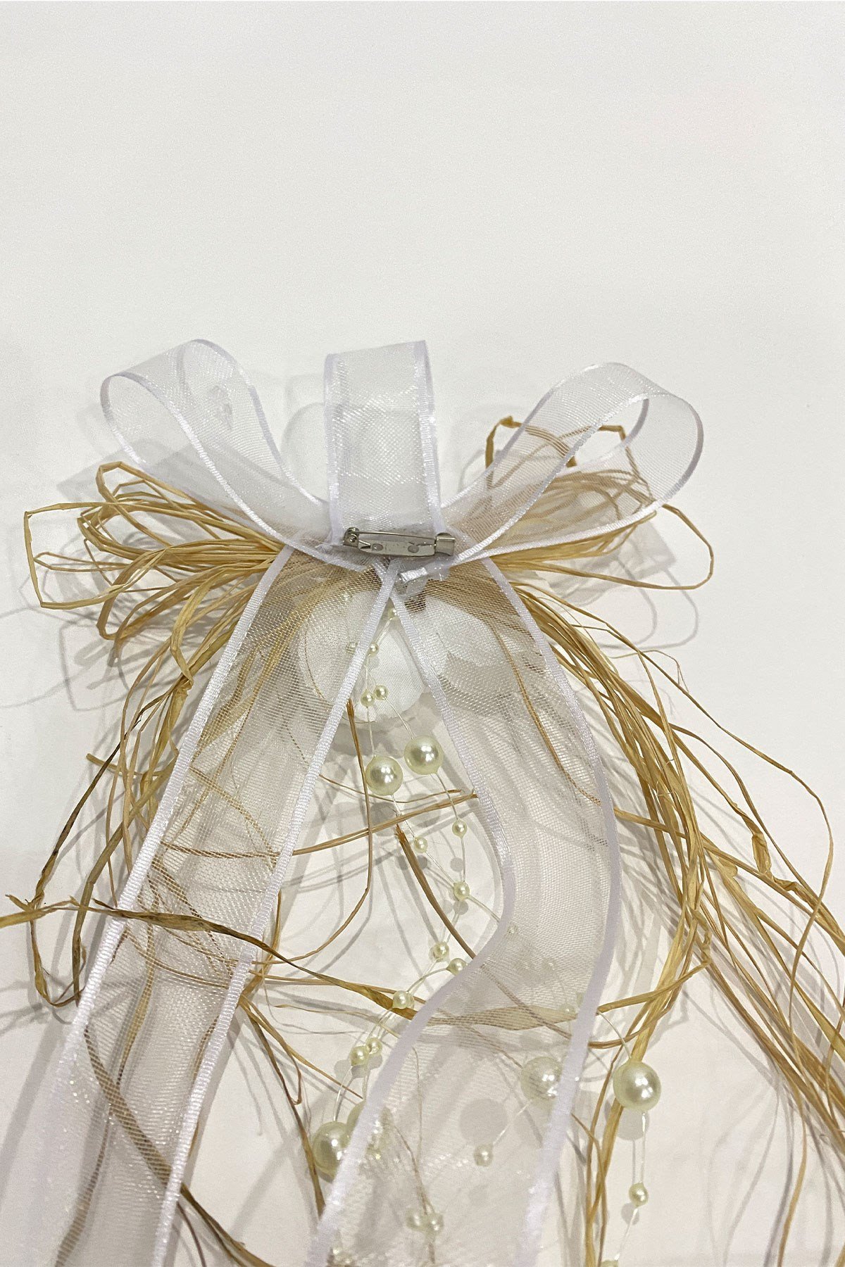 Beyaz Hasırlı Ortancalı Bavul Süsü Bohça Süsü 3 Adet