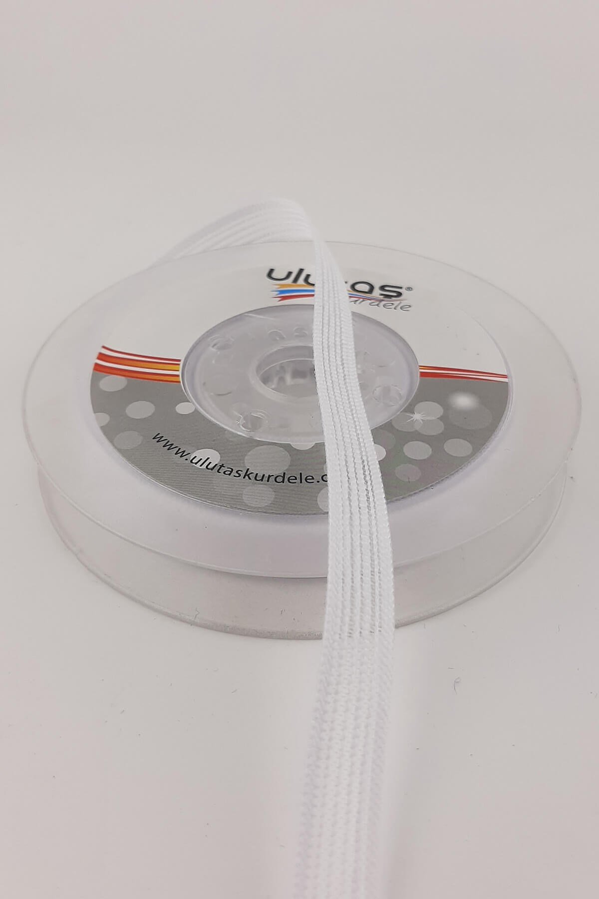 Beyaz Keten Efektli Kurdele 1 cm 10 mt