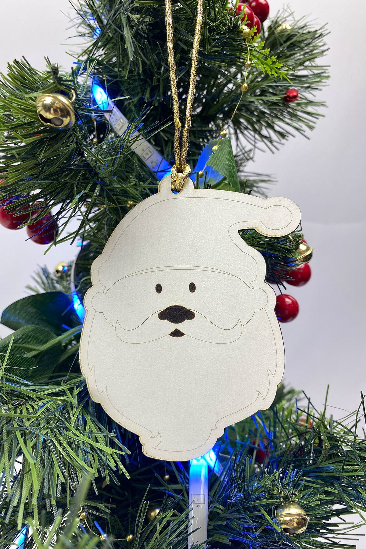 Beyaz Noel Baba Yılbaşı Ağaç Süsü 