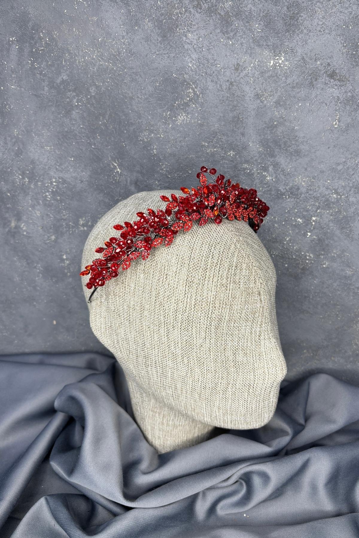 Boncuk İşlemeli Duru Gelin Kına Tacı