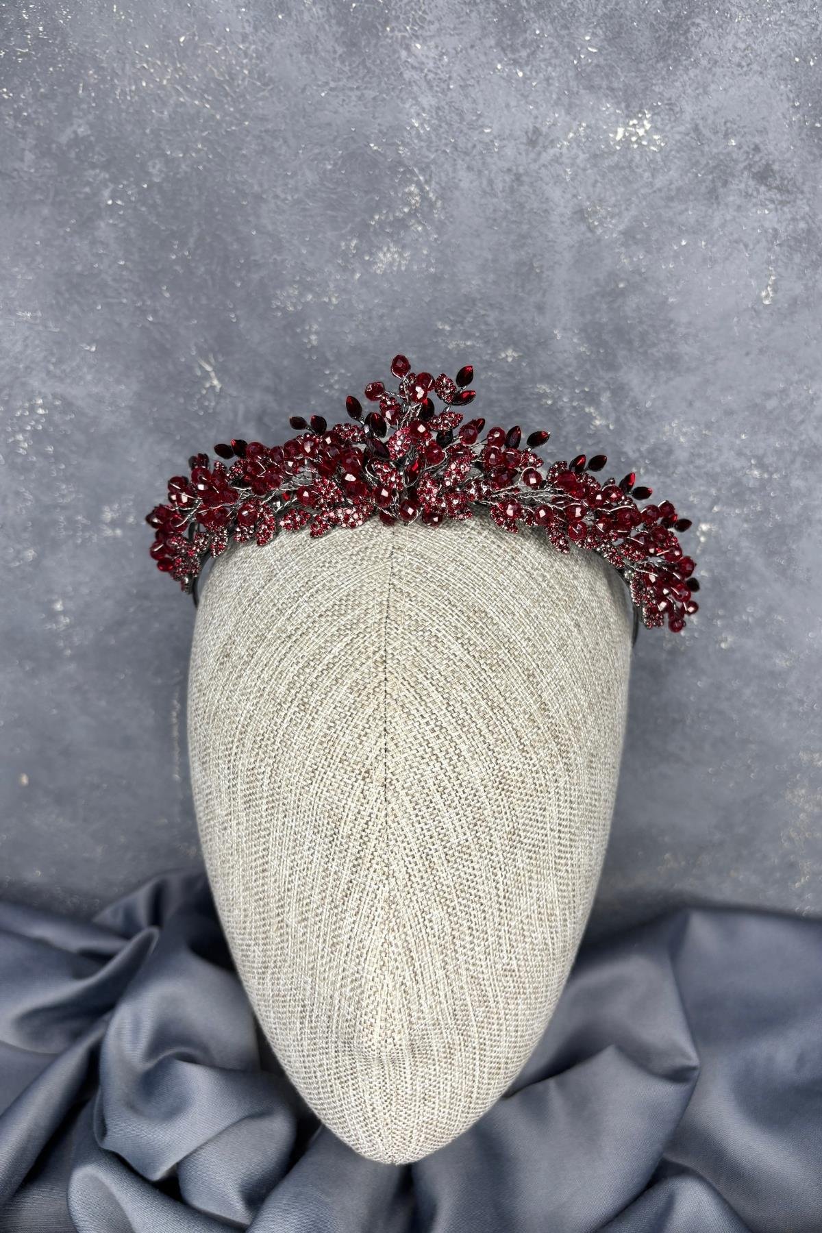 Boncuk İşlemeli Duru Gelin Kına Tacı