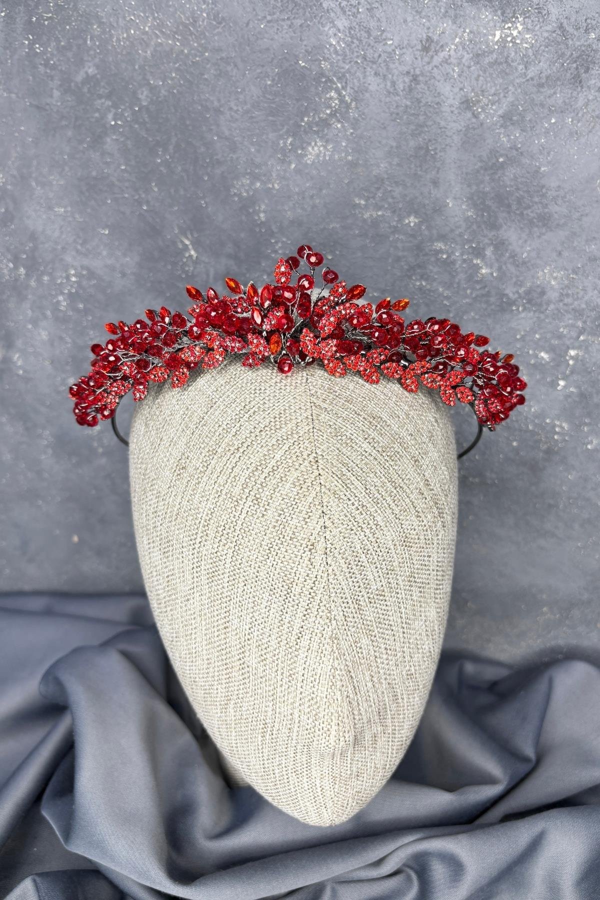 Boncuk İşlemeli Duru Gelin Kına Tacı