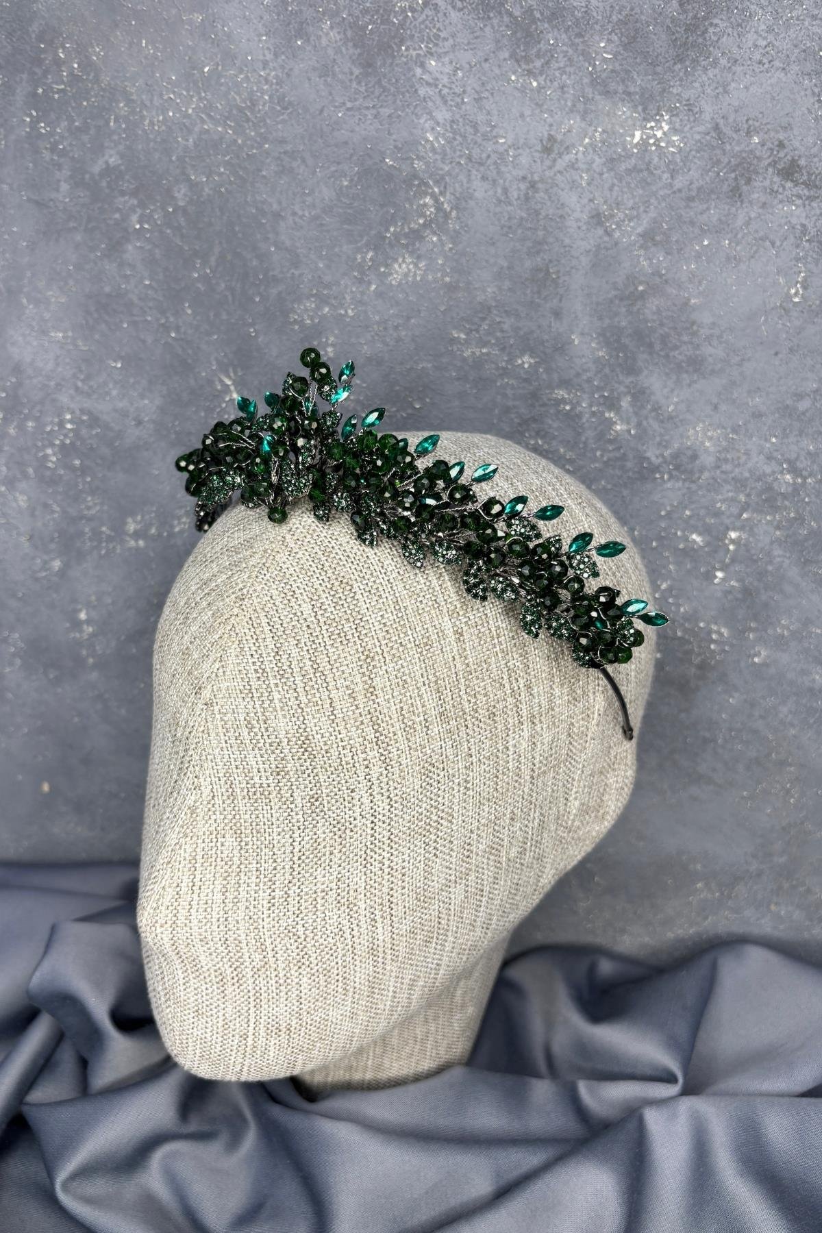 Boncuk İşlemeli Duru Gelin Kına Tacı