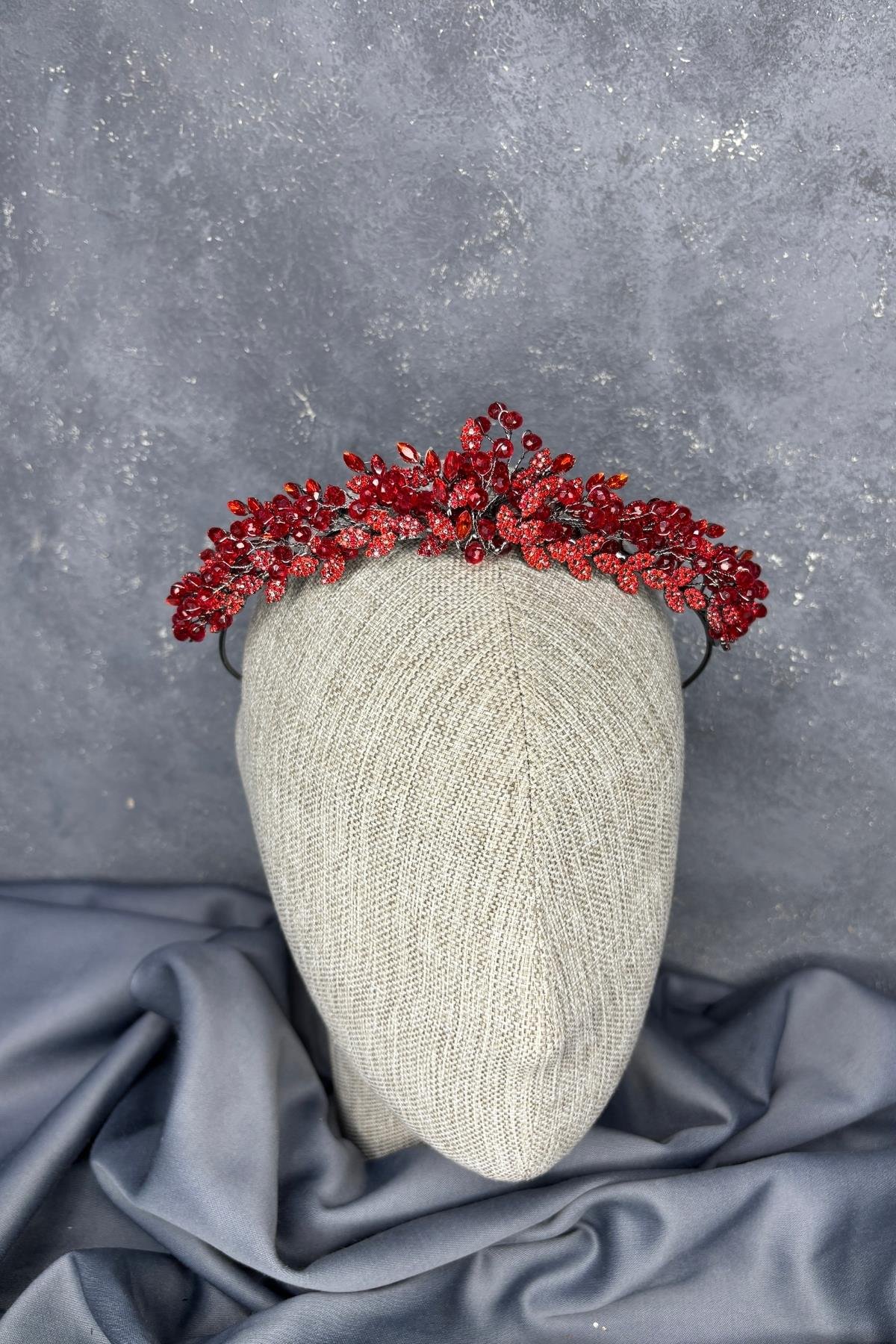 Boncuk İşlemeli Duru Gelin Kına Tacı