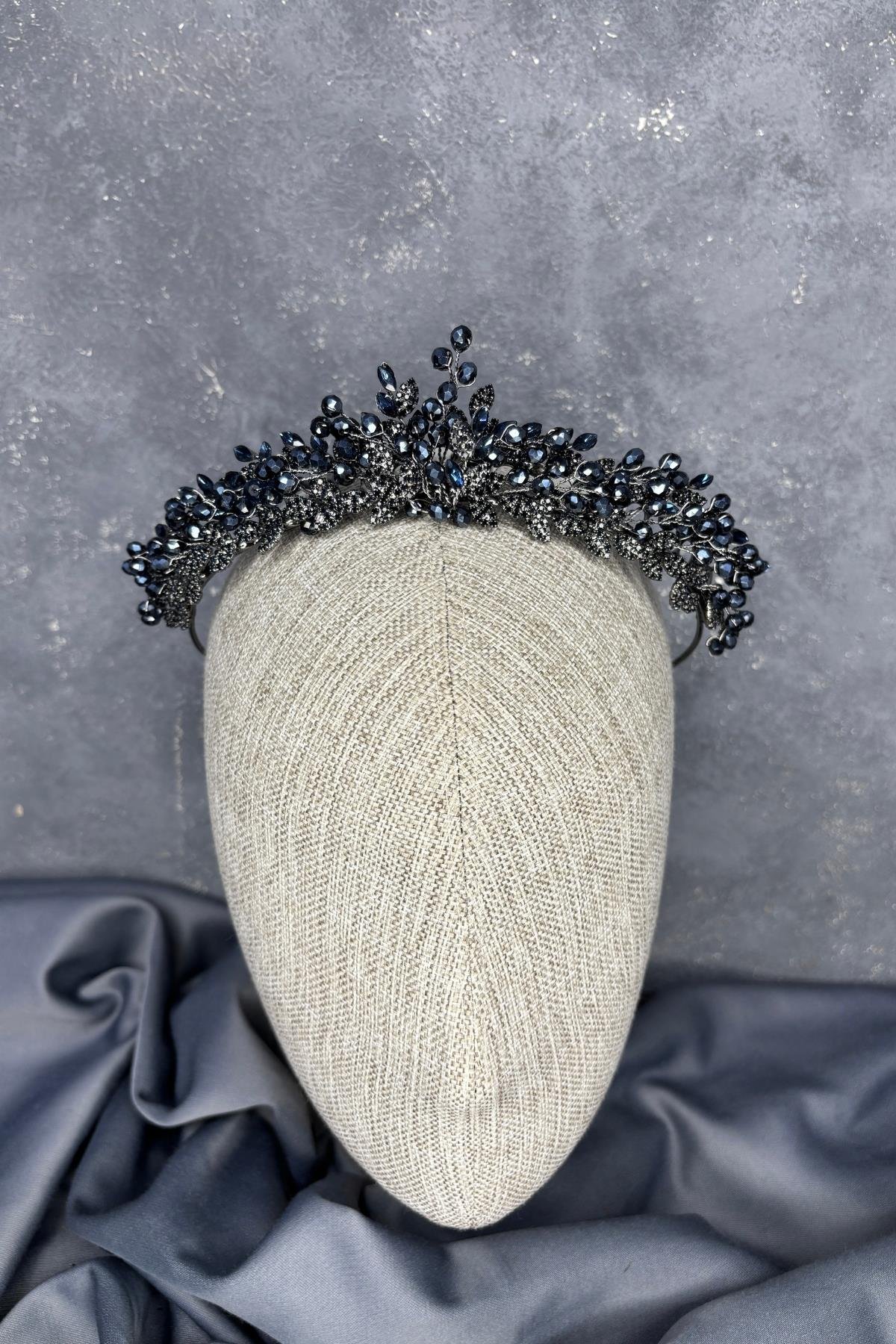 Boncuk İşlemeli Duru Gelin Kına Tacı