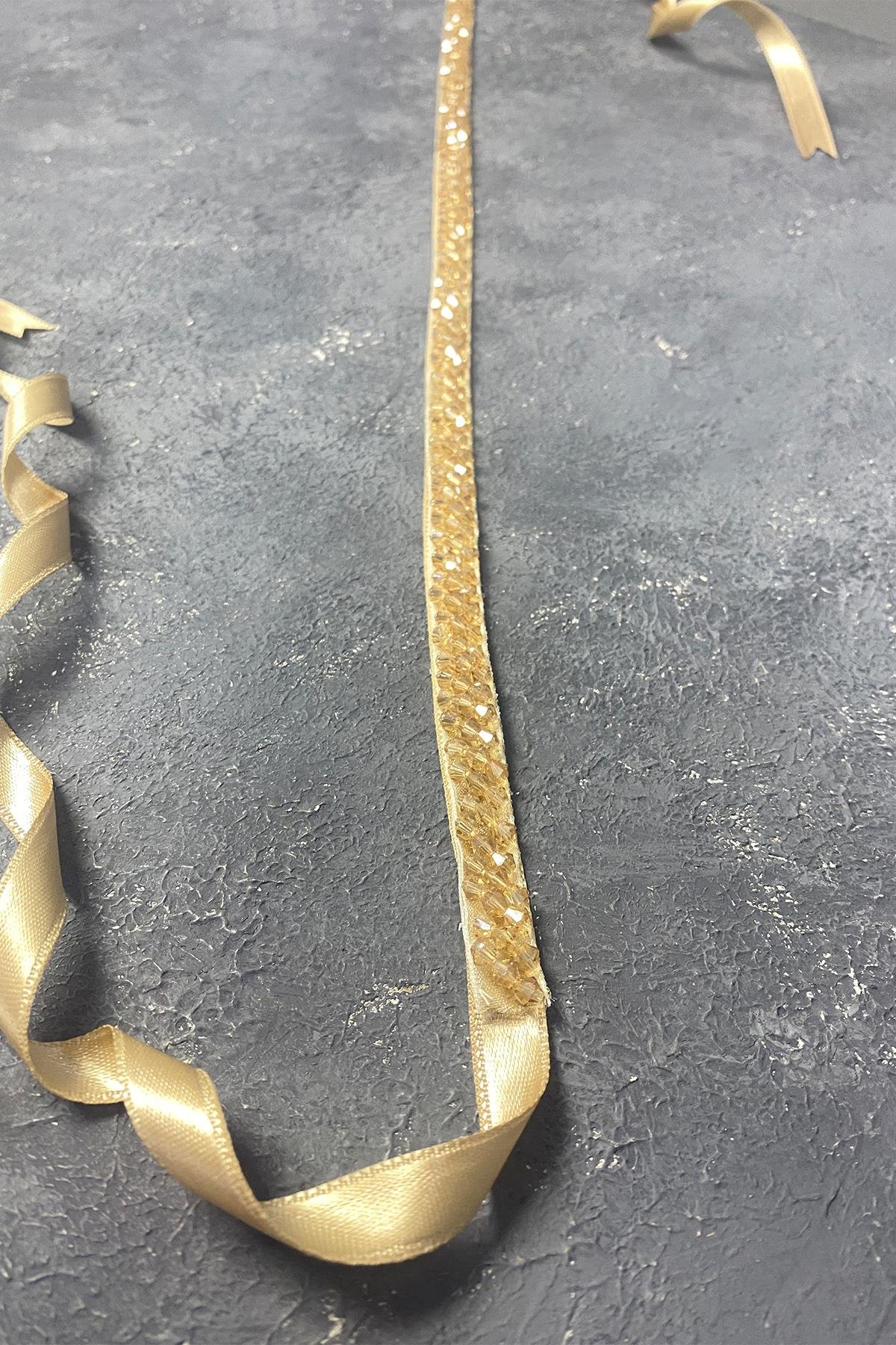 Boncuk İşlemeli Elbise Kemeri Bel Aksesuarı