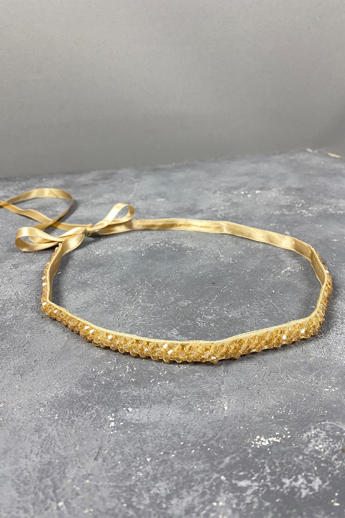 Boncuk İşlemeli Elbise Kemeri Bel Aksesuarı