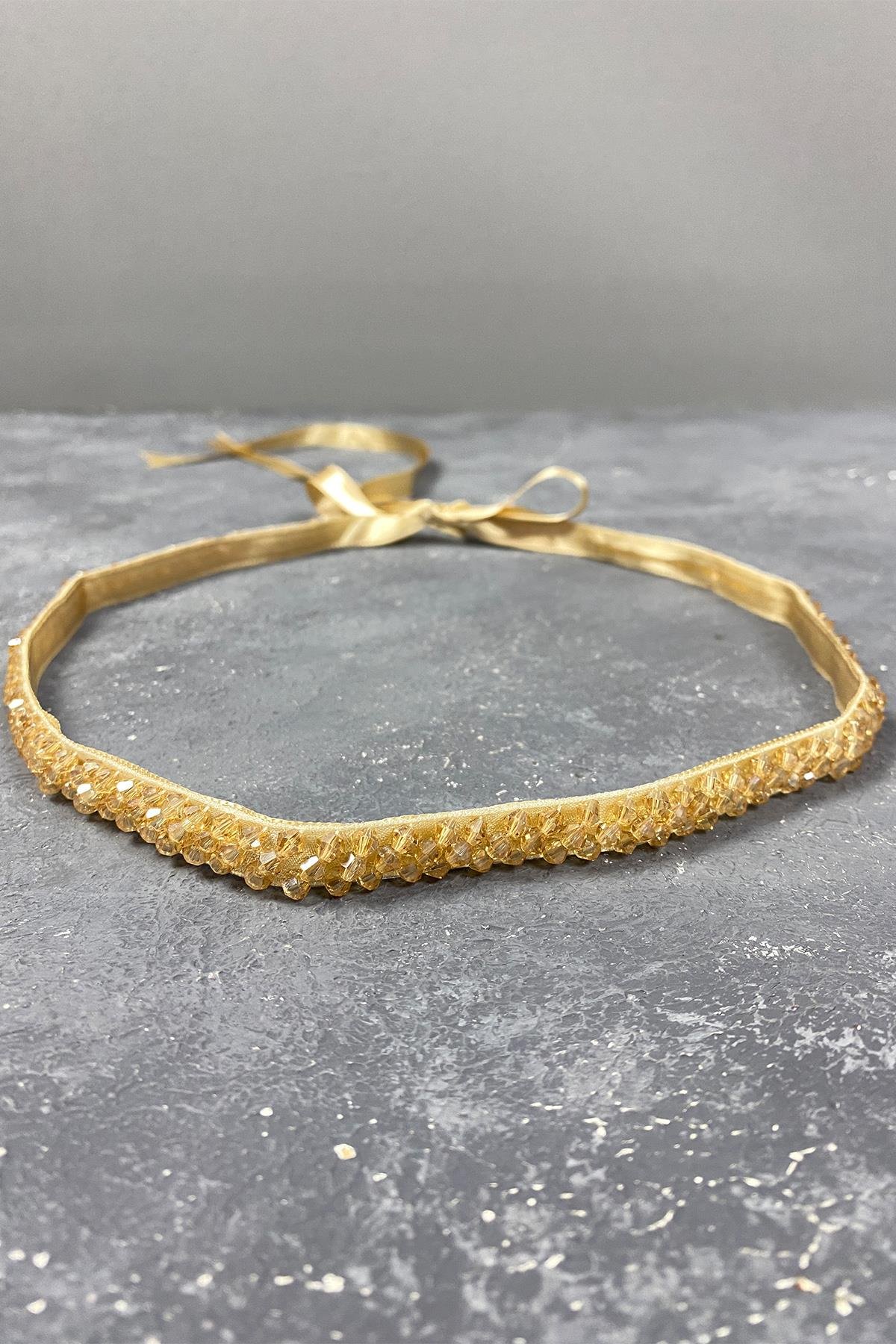 Boncuk İşlemeli Elbise Kemeri Bel Aksesuarı