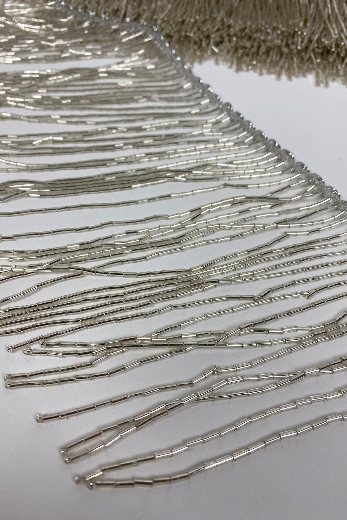 Boru Boncuklu 15 cm Saçak Püskül 1 mt