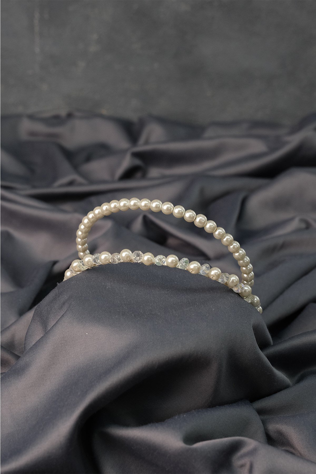 Çift Sıra İnci Boncuklu Gelin Saç Aksesuarı