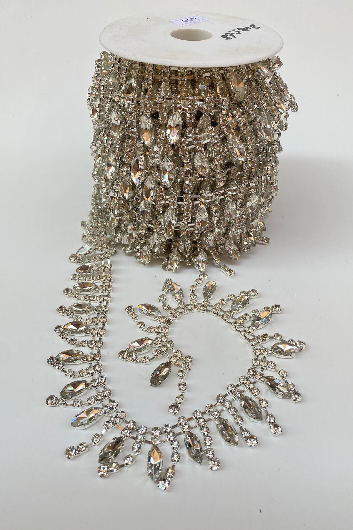 Damla Ve Yuvarlak Taşlı Şerit Bordür Aplik