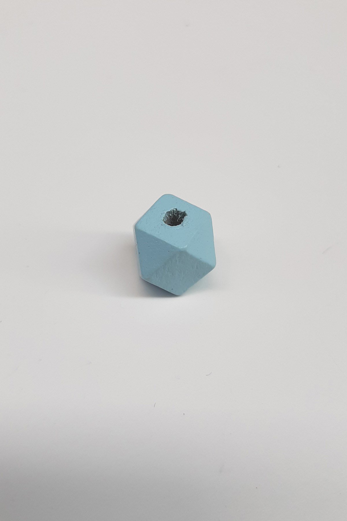 Desenli Küp Açık Mavi Ahşap Boncuk