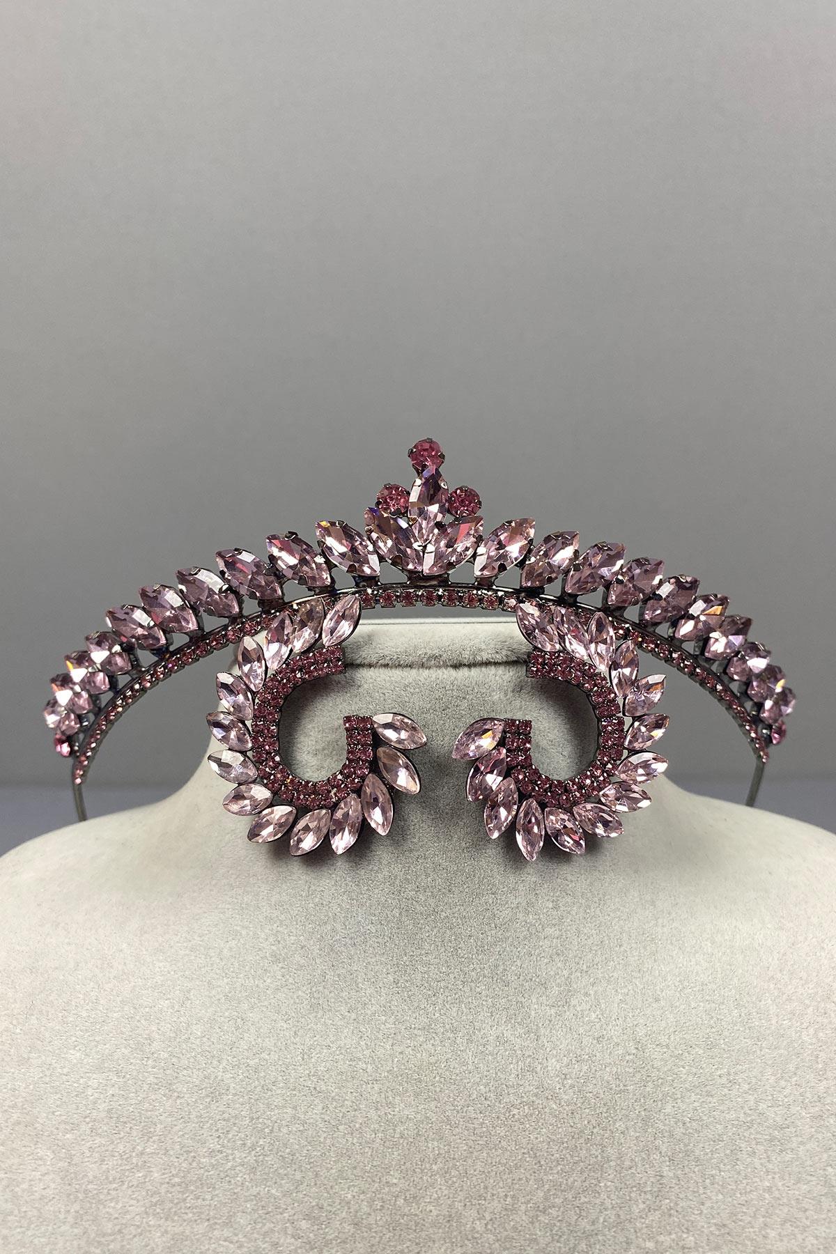 Ece Gelin Kına Tacı Ve Damla Taşlı Küpe Seti