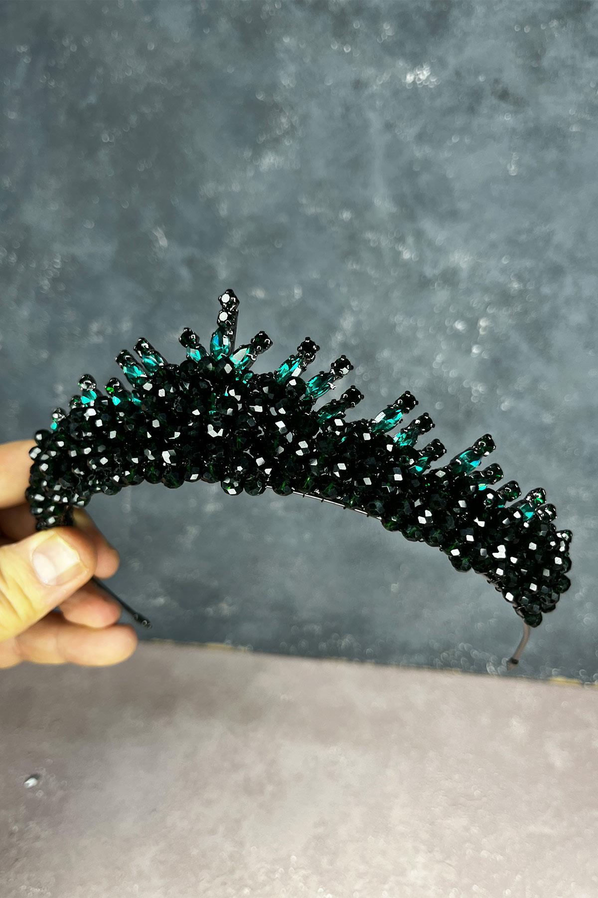 Edis Boncuk İşlemeli Gelin Kına Tacı