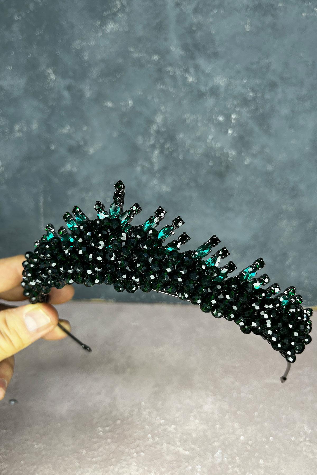 Edis Boncuk İşlemeli Gelin Kına Tacı