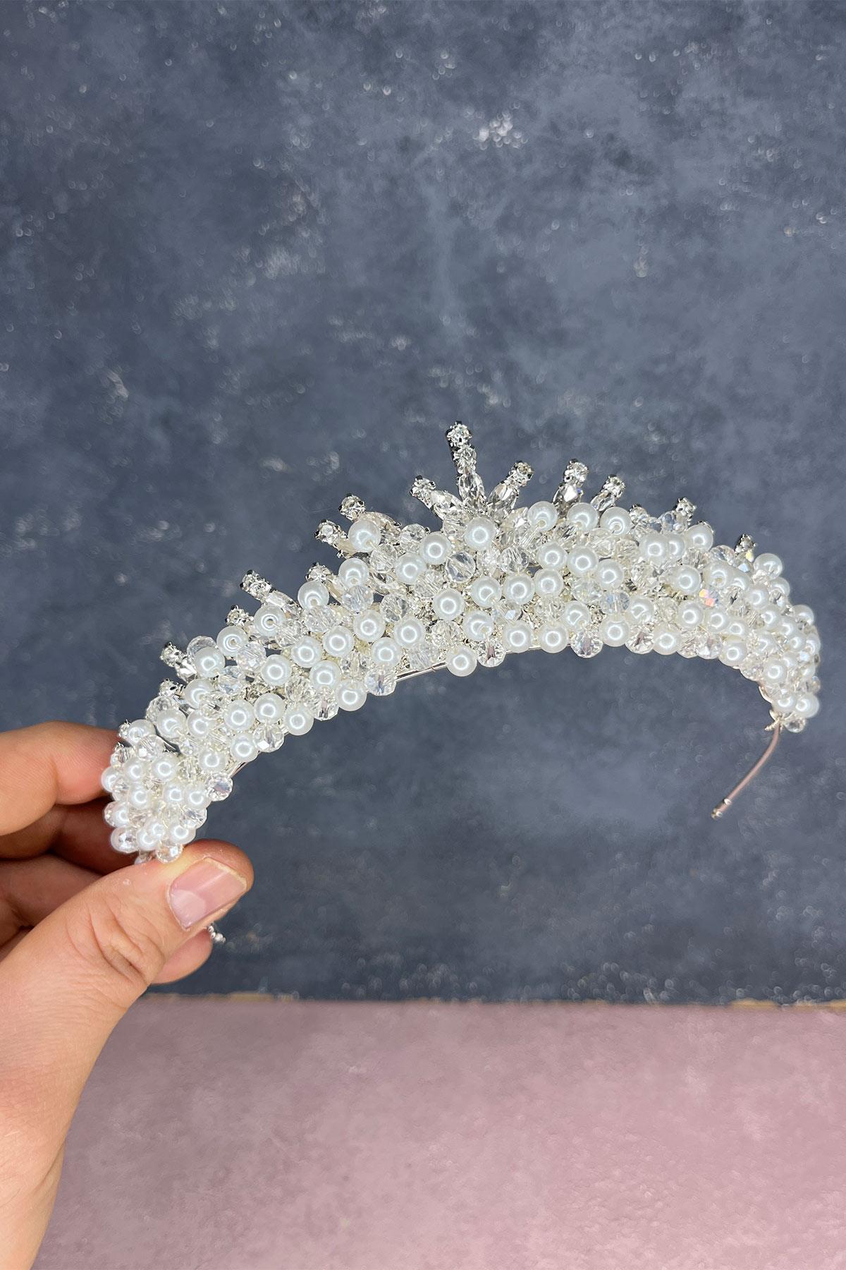 Edis Boncuk İşlemeli Gelin Kına Tacı