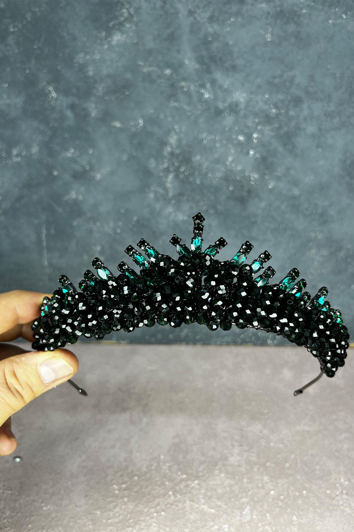 Edis Boncuk İşlemeli Gelin Kına Tacı