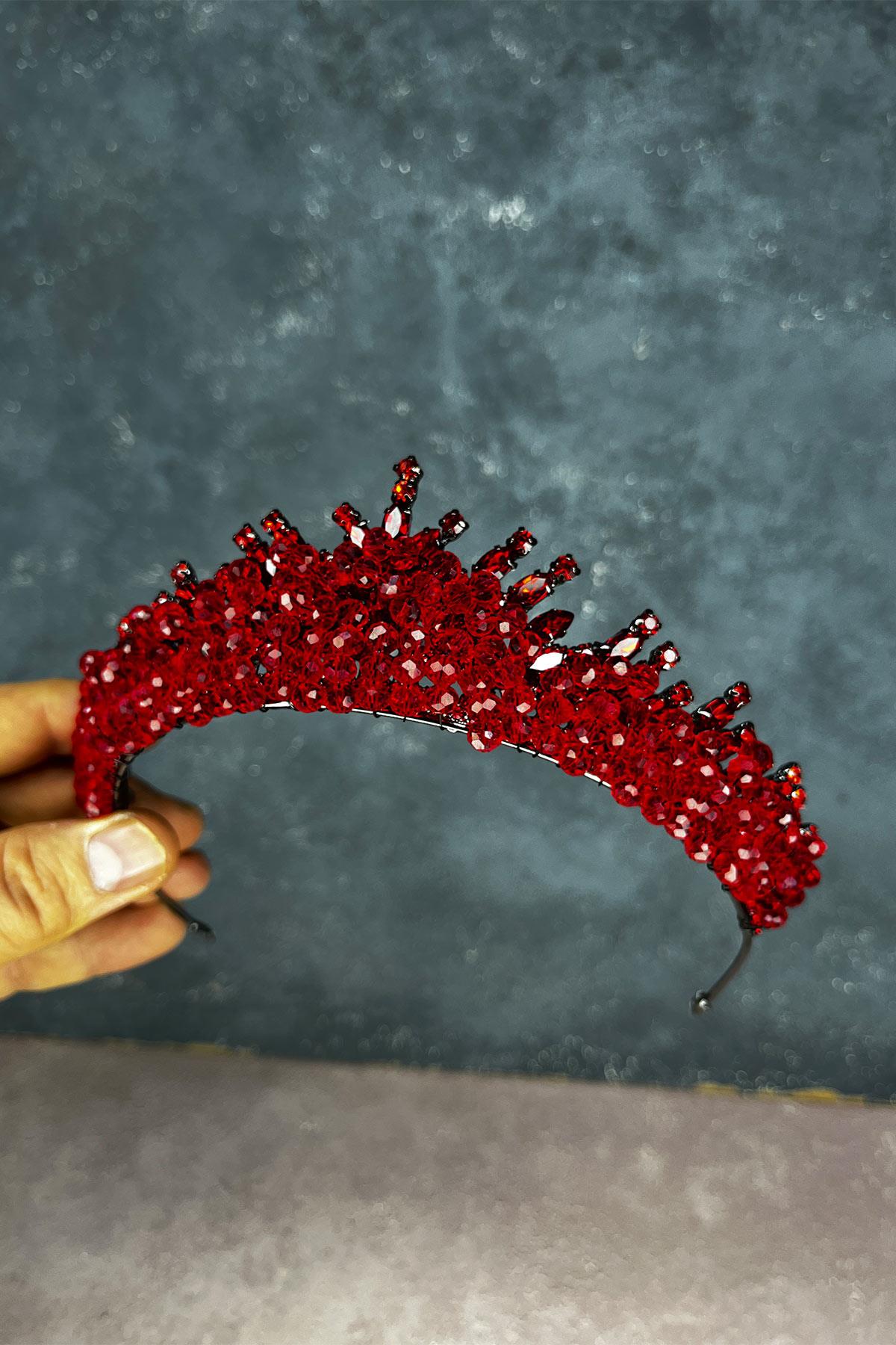 Edis Boncuk İşlemeli Gelin Kına Tacı