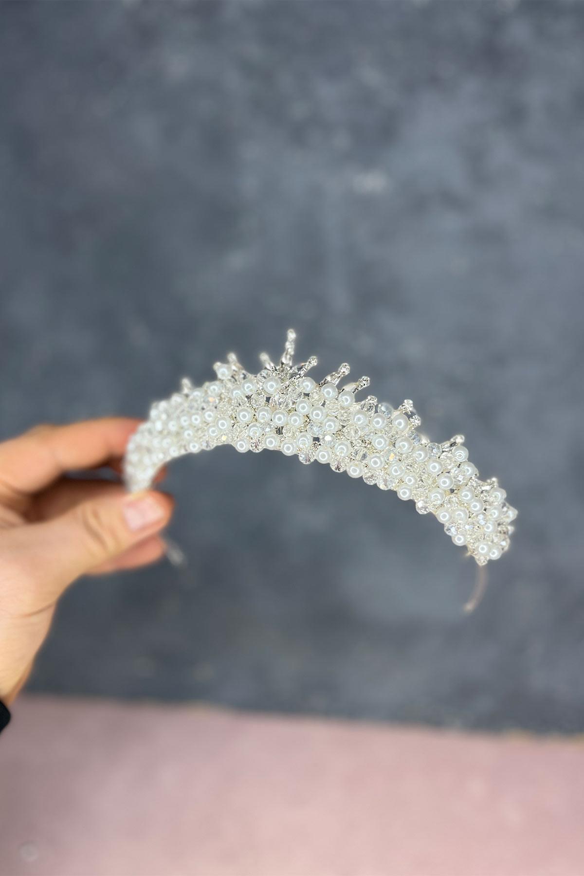 Edis Boncuk İşlemeli Gelin Kına Tacı