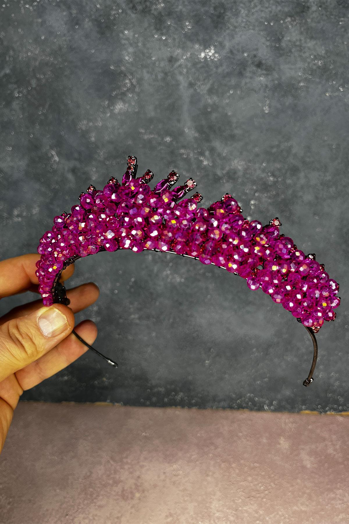 Edis Boncuk İşlemeli Gelin Kına Tacı