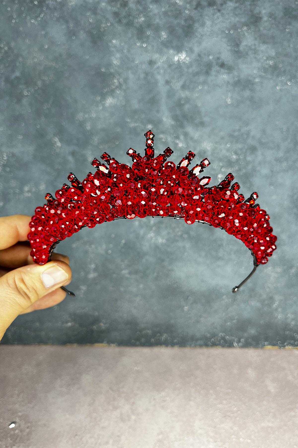 Edis Boncuk İşlemeli Gelin Kına Tacı