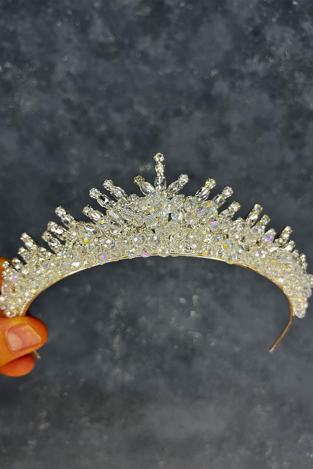 Edis Boncuk İşlemeli Gelin Kına Tacı